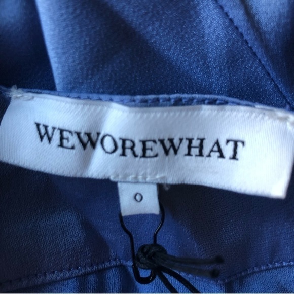 We Wore What NWT Slate Blue Satin Slip Dress - Picture 9 of 12